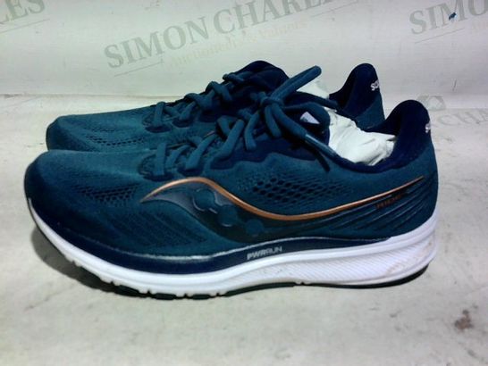 boxed pair of saucony trainers (dark blue), size 6.5 uk
