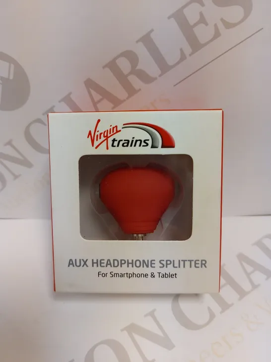 BOX OF APPROX 10 VIRGIN TRAINS AUX HEADPHONE SPLITTERS - 3.5MM