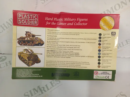 PLASTIC SOLDIER ALLIED SHERMAN M4A2 TANK 1/72 SCALE HARD PLASTIC MINIATURE