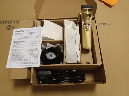 BOXED BABYLISS PRO SUPER MOTOR HEAVY DUTY METAL CORDLESS CLIPPERS