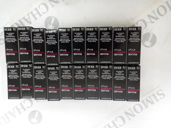 PACK OF APPROXIMATELY 20 BOXED GIVENCHY ROUGE INTERDIT VINYL 1.3G LIPSTICK - NO.16 NOIR