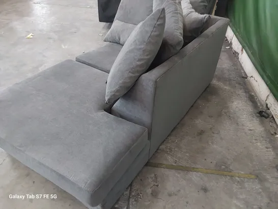 GREY FABRIC CHAISE SECTION WITH SCATTER CUSHIONS 