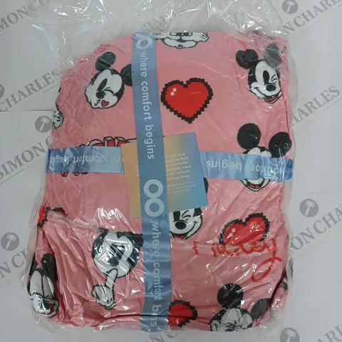 THE OODIE HOODED FLEECE LINED MCKEY MOUSE BLANKET IN PINK