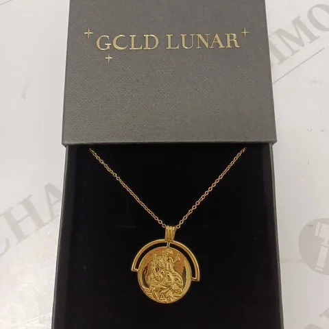 GOLD LUNAR COIN PENDANT NECKLACE 