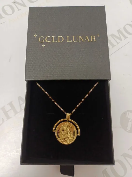 GOLD LUNAR COIN PENDANT NECKLACE 