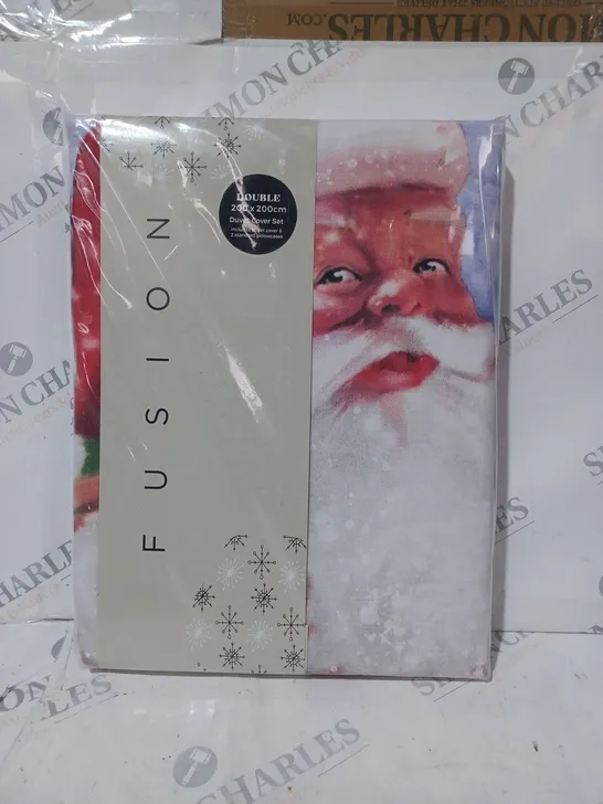 FUSION DUVET SET - DOUBLE - SANTA AND SNOWY DESIGN