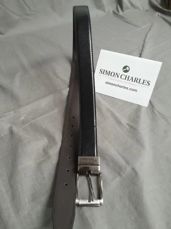 STEVE MADDEN BLACK LEATHER BELT - M 34/36