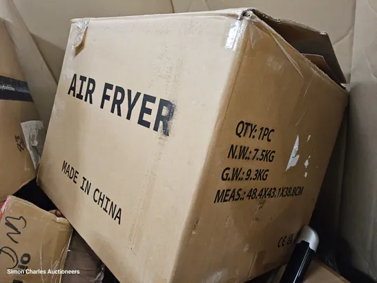 PALLET OF ASSORTED ITEMS TO INCLUDE, AIR FRYER, 12V FRIDGE, WHOLE BODY ELECTRIC HEATED THROW, SAMARI SWORD, ELECTRIC HEATER. OIL FILLED RADIATOR.