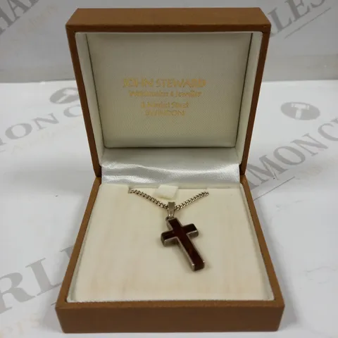 JOHN STEWARD BROWN CROSS NECKLACE 