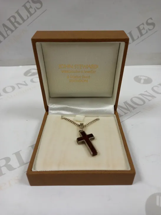 JOHN STEWARD BROWN CROSS NECKLACE 