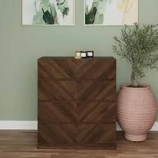 BOXED CATANIA 4 DRAWER CHEST ROYAL WALNUT (2 BOXES)