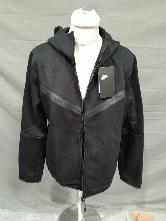 NIKE ZIP UP TRACKSUIT JACKET WITH HOOD IN BLACK - MEDIUM