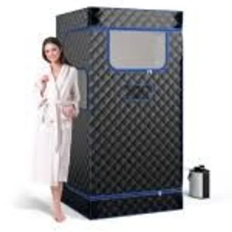 BOXED COSTWAY PORTABLE STEAM SAUNA FOR HOME WITH 3L STEAM GENERATOR - BLACK