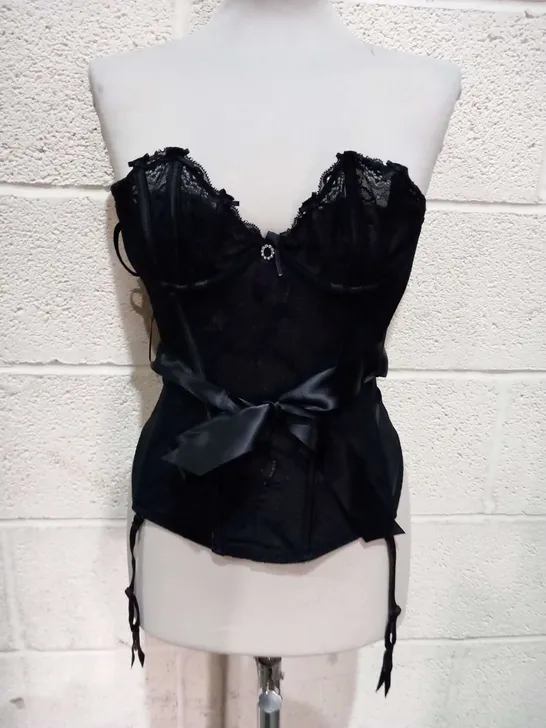 APPROXIMATELY 100 ANN SUMMERS BLACK RIBBON CORSETS SIZE 8