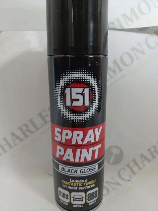 BOX OF 12 151 SPRAY PAINT IN GLOSS BLACK 100G