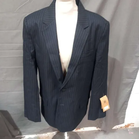 STEVENSON PINSTRIPE SUIT. JACKET 36 AND TROUSERS 30/33L