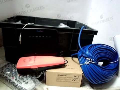 LOT OF ASSORETD ITEMS TO INCLUDE; CABLES, ROUTERS ETC 