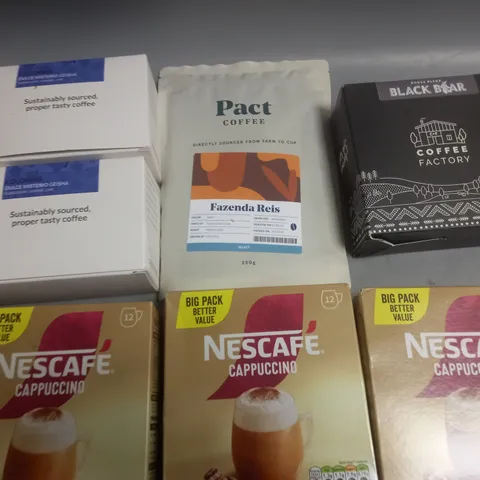 LOT OF 7 ASSORTED PACKS OF COFFEE TO INCLUDE PACT COFFEE AND BLACK BEAR