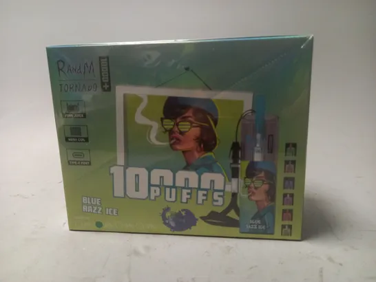 R AND M TORNADO BLUE RAZZ ICE DISPOSABLE VAPES - 10 PER BOX