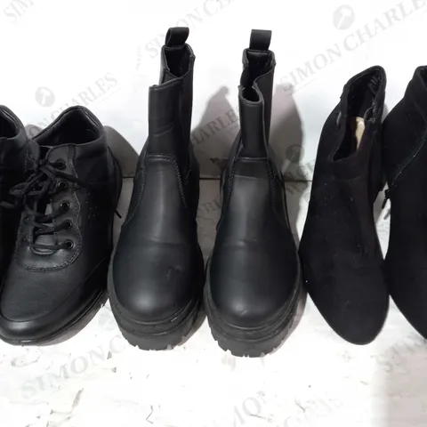 BOX OF APPROXIMATELY 20 ASSORTED PAIRS OF SHOES AND FOOTWEAR ITEMS IN VARIOUS STYLES AND SIZES TO INCLUDE NEW LOOK, F&F, HOTTER, ETC