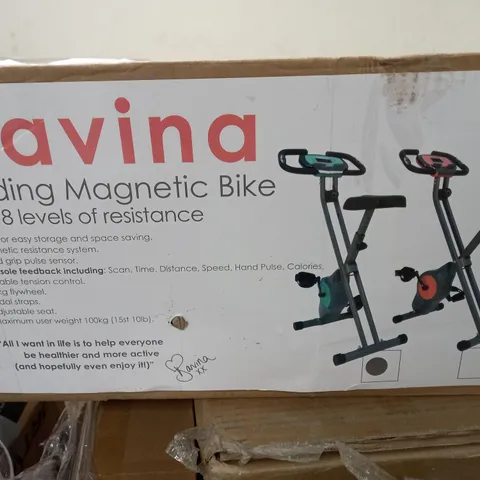 DAVINA FITNESS FOLDING MAGNETIC EXERCISE BIKE - MINT - COLLECTION ONLY