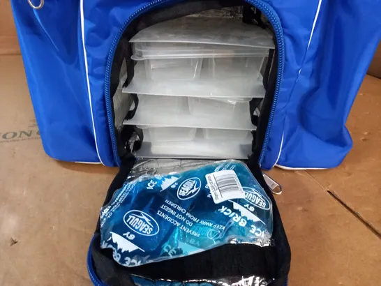 USN FITFOOD BRANDED MULTI-COMPARTMENT BAG IN BLUE