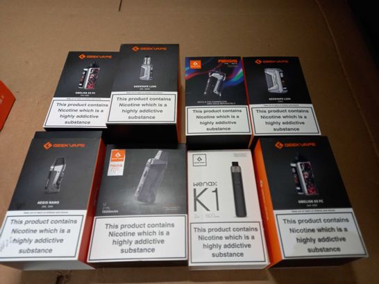 LOT OF APPROXIMATELY 25 ASSORTED VAPING ITEMS TO INCLUDE GEEK VAPE AEGIS X AND AEGIS NANO
