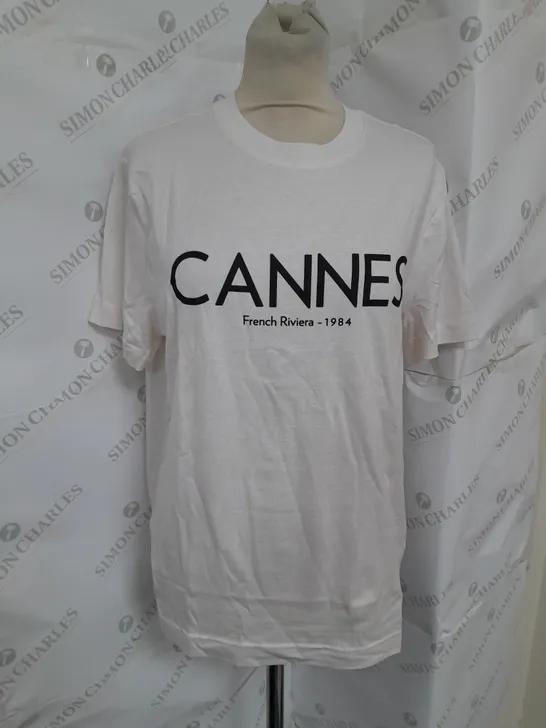 H&M SOFT TSHIRT IN IVORY SIZE S