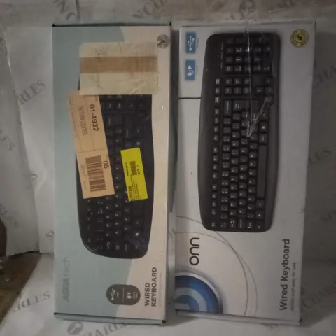 GROUP OF 2 BOXED ONN AND ASDA TECH WIRED KEYBOARDS