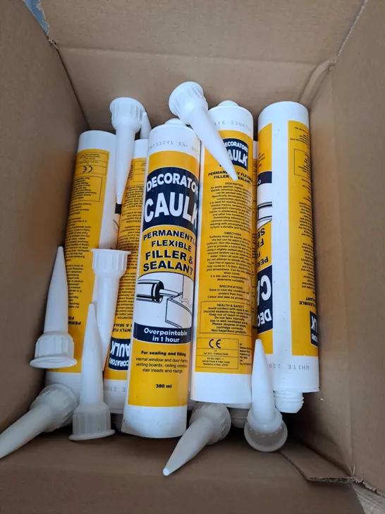 BOX OF APPROX 12 DECORATOR'S CAULK IN WHITE 380ML