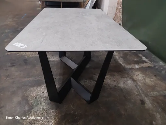 DESIGNER CONCRETE EFFECT RECTANGULAR DINING TABLE