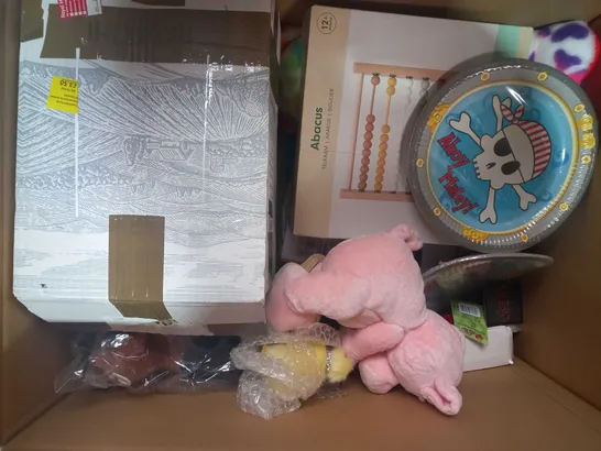 BOX OF APPROXIMATELY 20 ASSORTED TOYS AND GAMES TO INCLUDE ULTIMATE UNICORN WORLD ACTIVITY CASE, TOMY CHAROLAIS COWS, ULTR-PRO DECK BOX, ETC