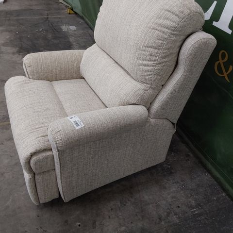 QUALITY BRITISH DESIGNER G PLAN NEWMARKET MANUAL RECLINING EASY CHAIR COPPICE SAND FABRIC 