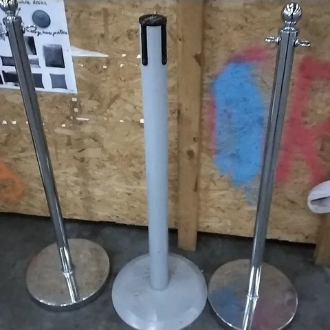 EIGHT ASSORTED BARRIER SYSTEM POLES
