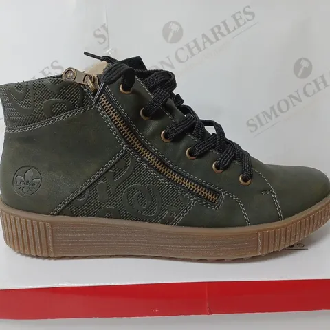 RIEKER HI-TOP TRAINER CUFFED KHAKI SIZE 7.5