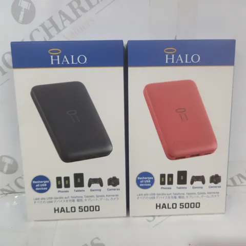 BOXED SET OF 2 HALO 5000MAH PORTABLE CHARGERS