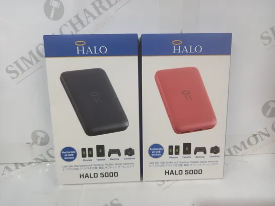 BOXED SET OF 2 HALO 5000MAH PORTABLE CHARGERS