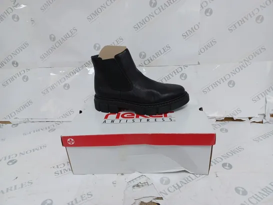 BOXED RIEKER BLACK CHUNKY ANKLE BOOTS- SIZE 6