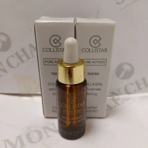 LOT OF 2 X 30ML COLLISTAR PURE ACTIVES COLLAGEN ANTI-WRINKLE FIRMING SKIN SERUM TESTERS