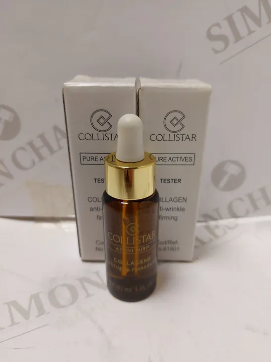 LOT OF 2 X 30ML COLLISTAR PURE ACTIVES COLLAGEN ANTI-WRINKLE FIRMING SKIN SERUM TESTERS