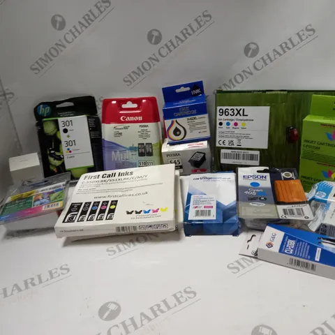 BOX OF PRINTER SUPPLIES TO INCLUDE INK CARTRIDGES AND CANON FINE CARTRIDGES