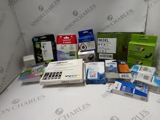 BOX OF PRINTER SUPPLIES TO INCLUDE INK CARTRIDGES AND CANON FINE CARTRIDGES