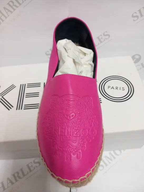 BOXED PAIR OF KENZO ESPADRILLE DEEP FUSCHIA SIZE 37