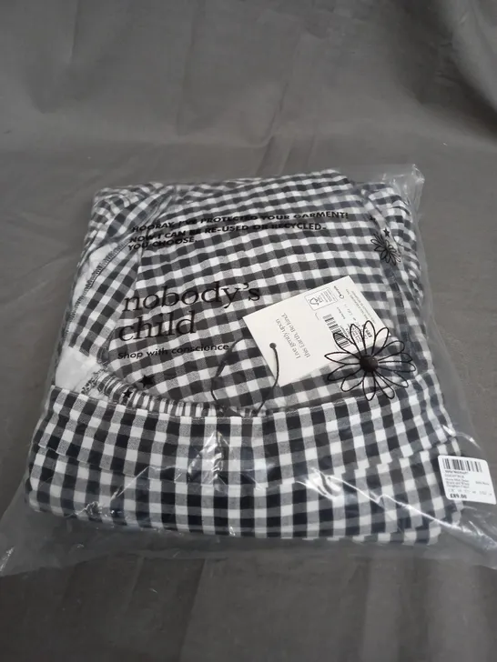 SEALED NOBODYS CHILD NOVA MIDI DRESS BLACK AND WHITE GINGHAM CHECK - UK 18