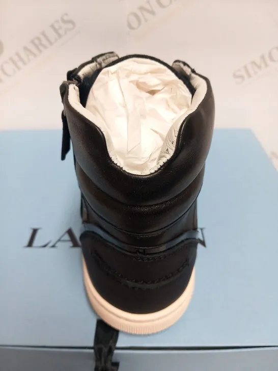 BOXED LANVIN HIGH TOP SNEAKER BLACK SIZE 38