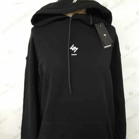 REPRESENT 247 OVERSIZED HOODIE IN BLACK - SIZE SMALL