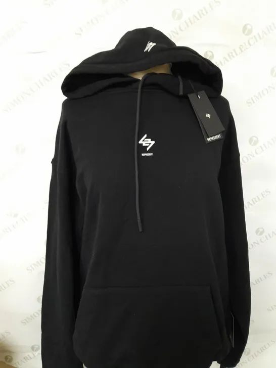 REPRESENT 247 OVERSIZED HOODIE IN BLACK - SIZE SMALL