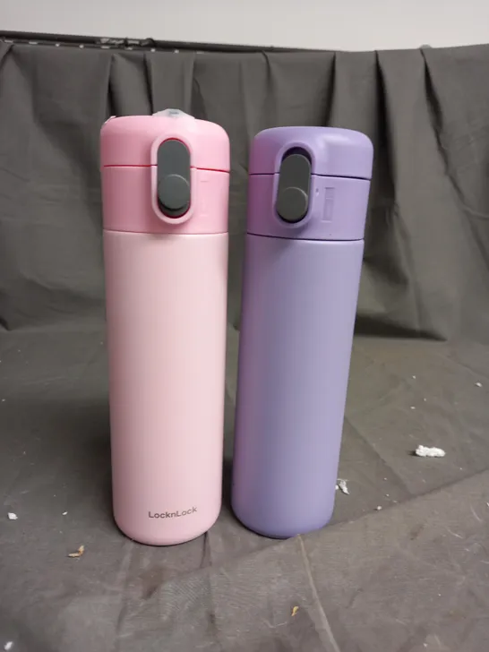 LOCK&LOCK X2 METAL INSULATED BOTTLES IN PINK AND PURPLE