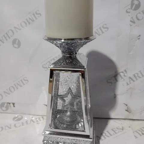 JM BY JULIEN MACDONALD FLAMELESS CANDLE HOLDER WITH SWIRLING GLITTER