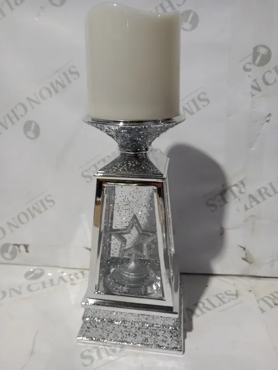 JM BY JULIEN MACDONALD FLAMELESS CANDLE HOLDER WITH SWIRLING GLITTER